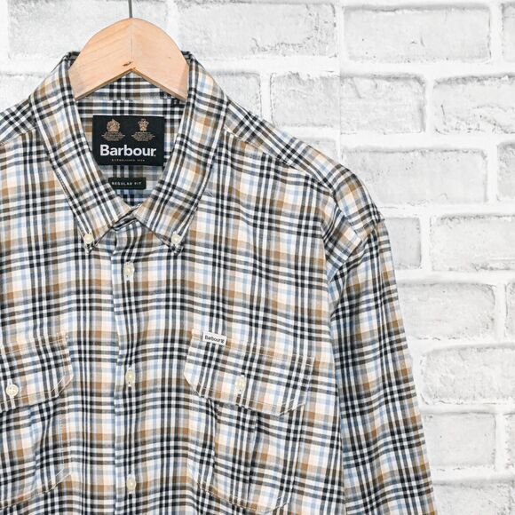 Barbour Men's Button Down Eastwick Shirt Multi color plaid cotton size Large reg - Picture 3 of 6